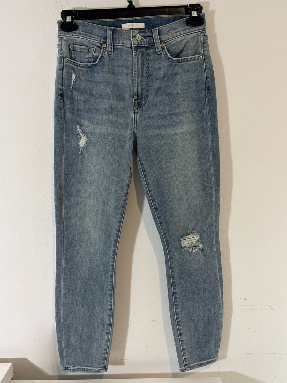 7 For All Mankind Women Size 28 High Rise Waist Skinny Legging CroppedDistressed